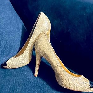 WHBM gold glitter heels